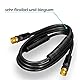 HB-DIGITAL 7,5m Antennenkabel SAT TV 8K 4K UHD Koxial Satelliten Kabel Anschlusskabel F-Stecker DVB-S2 DAB+ Radio Mantelstromfilter 2x Ferritkern schwarz