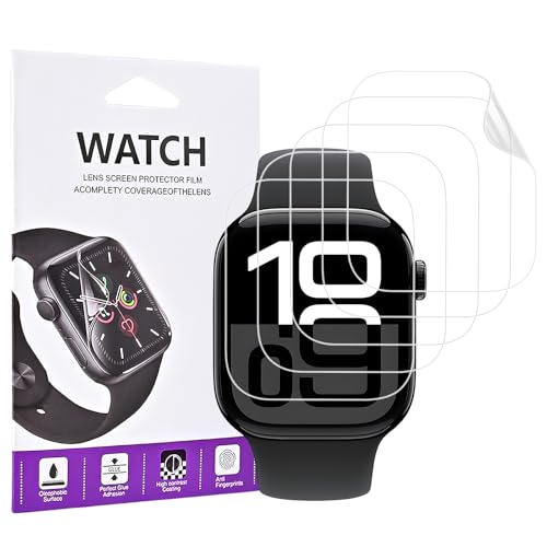 【Seorsok】対応アップルウォッチ保護フィルム Apple Watchフィルム series 10対応 46mm TPU製 指紋防止 キズ修復機能 高透過率 24時間内気泡自動消え 耐衝撃 5枚入り
