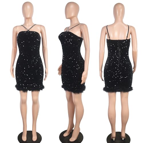 Image of Jigfar Women's Sexy Rhinestone Sheer Mesh See Through Bodycon Dress Birthday Party Club Night Outfits