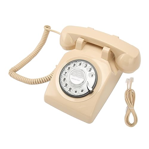 Téléphone Vintage Cadran Rotatif pour Bureau Maison - Fixe Filaire Look Rétro Chic
