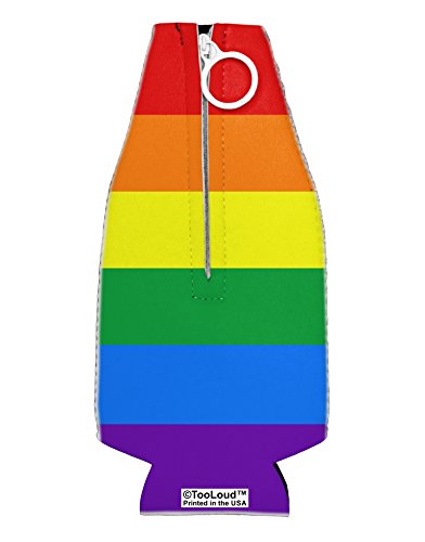 TooLoud Rainbow Horizontal Gay Pride Flag Collapsible Neoprene Bottle Insulator All Over Print