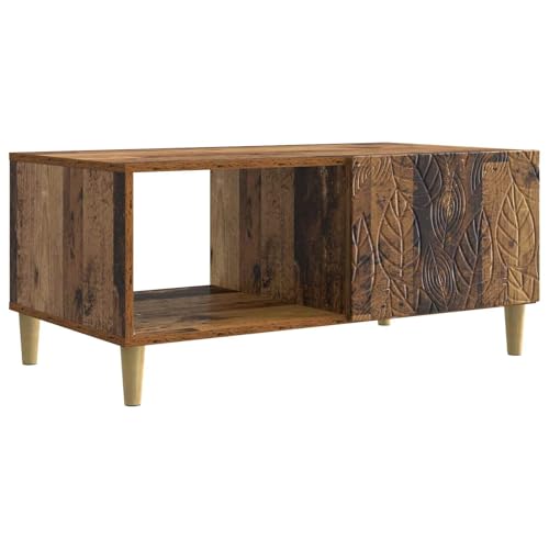 Table de salon rectangulaire en bois d'ingénierie et eucalyptus