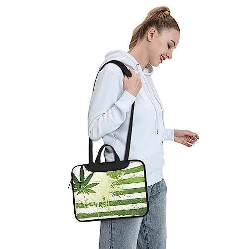 Mallette pour ordinateur portable motif feuilles imprimé végétal durable