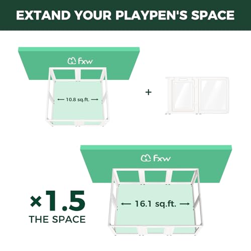 Image of FXW AuraSpace Acrylic Indoor Dog Playpen for Small Dogs, 24 inch, 2 Panels, Includes 1 Gate & 1 Panel, White
