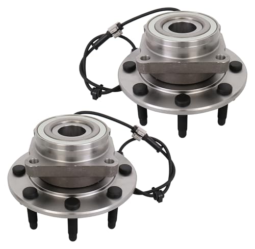 KUIPERAUTO Front Wheel Hub Bearing Assembly 4WD 2 PCS Compatible For 1999-2007 Chevy Avalanche Silverado GMC Sierra 1500HD 2500 Yukon XL, Compatible For 2003-2007 Hummer H2 8 Lugs w/ABS Replace 515058 by KUIPERAUTO - Used condition - US$73.52