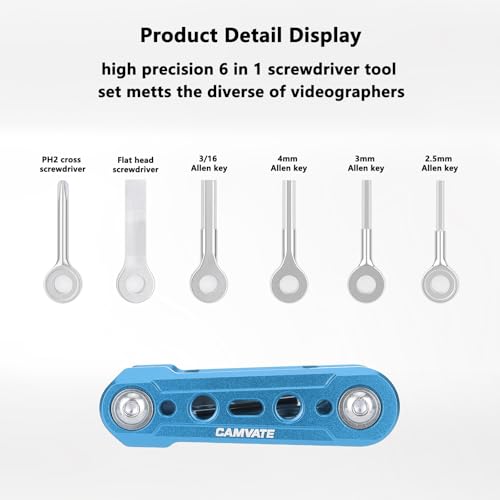 Kit multiherramienta plegable 6 en 1 CAMVATE 3801 azul para ajustes rápidos 4