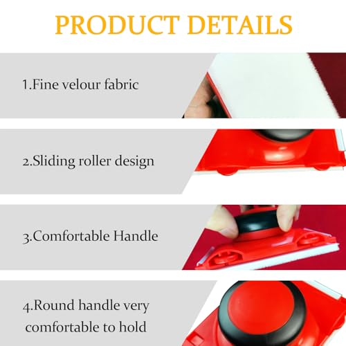 8 Teiliges Wand Streichen Set, Gleichmäßig Auftragen, Ohne DASS die Pinselkante Ausläuft, mit Multifunktionaler Kantenschneider mit Runder Kappe, Geeignet für Raumeckwände und Decken (rot)