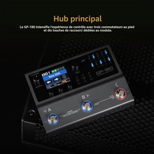 VALETON Processeur multi-effets pour guitare avec modélisation HD, 200+ effets, support IR & NAM, looper, boîte à rythmes, interface audio USB GP-180 – vue 2