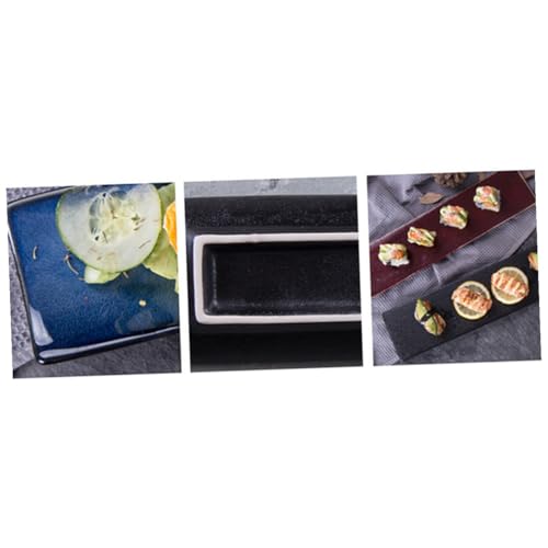 Plato rectangular de cerámica para sushi estilo japonés miniatura 5