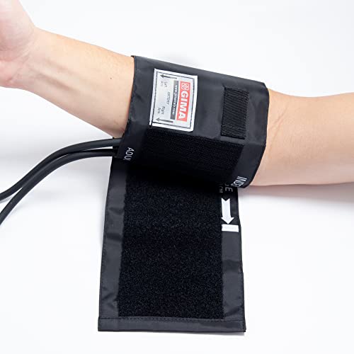 GIMA YTON Classic Aneroid-Blutdruckmessgerät mit Stethoskop, Nylonarmband mit Klettverschluss, latexfrei, manuelle Einstellung, Birne mit Chromventil