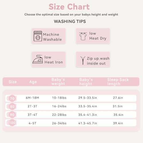 Image of Chilsuessy Toddler Sleep Sack with Feet 1.0 Tog Soft Wearable Blanket Baby 2-3T