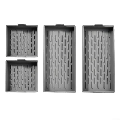 Juego de 4 moldes de silicona rectangulares y cuadrados antiadherentes para hornear brownies, magdalenas, pan, apto para lavavajillas y microondas