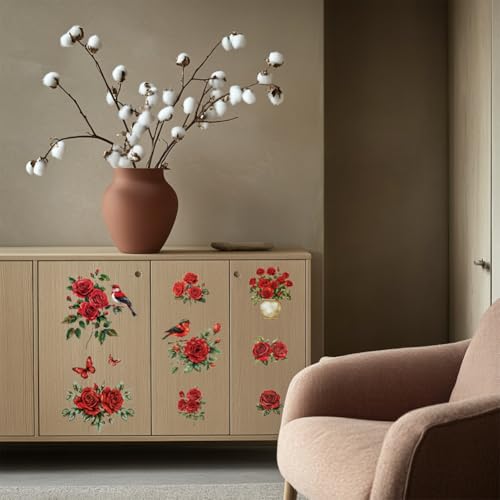 Calcomanías de transferencia autoadhesivas de flores para decoración de mesas y dormitorios 5