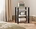FITUEYES 4-Tier Media Stand Audio/Video Component Cabinet with Glass Shelf for/Apple Tv/Xbox One/ps4 AS406002GB