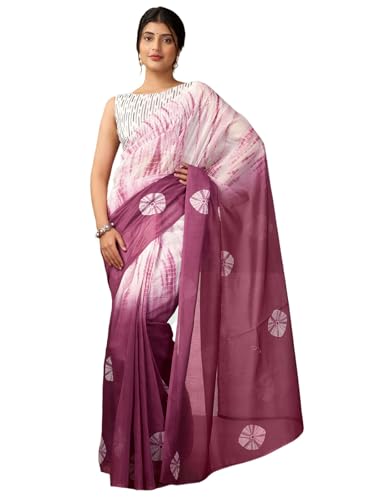 Image of Satrani Women's Chanderi Cotton Printed Ready To Wear One Minute Pre Pleated Readymade Saree with Unstitched Blouse Piece