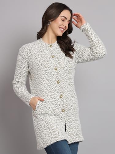Image of eWools Women's Winterwear Woolen Long Coat Sweater Cardigans