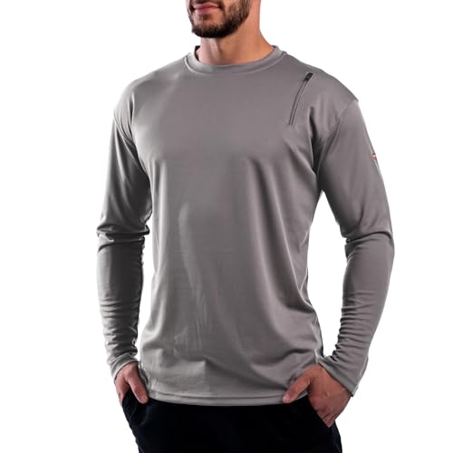 SCOTTeVEST Long Sleeve Performance T-Shirt for Men - 3 Hidden Pockets - Moisture Wicking Shirt for Travel & More