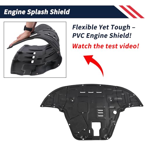 Image of Engine Splash Shield Guard for KIA K5 2021-2025 2026 - Heavy-Duty PVC Skid Plate for Radiator, Engine & Transmission - Easy Installation, Extended Coverage, Maintenance Holes & Vent Design