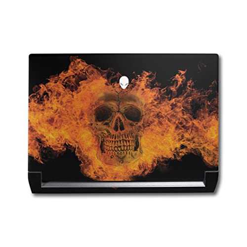 Image of MightySkins Skin Compatible with Alienware M17 R5 (2022) Full Wrap Kit - Fire Skull | Protective, Durable, and Unique Vinyl Decal wrap Cover | Easy to Apply & Change Styles | Made in The USA