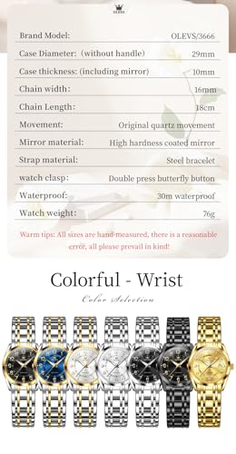 Image of OLEVS Womens Watches Classic Dress Quartz Female Wristwatch Ladies Stainless Steel Waterproof Luminous Date Easy Read Watch for Lady