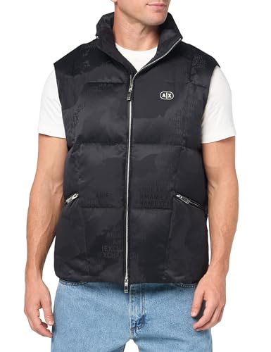 Armani Exchange Mens Zip Up Camo Jacquard Puffer Vest
