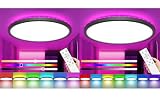 zemty 30CM + 49CM Schwarz LED Deckenleuchte Dimmbar, RGB Farbwechsel Deckenlampe 3000K-6500K