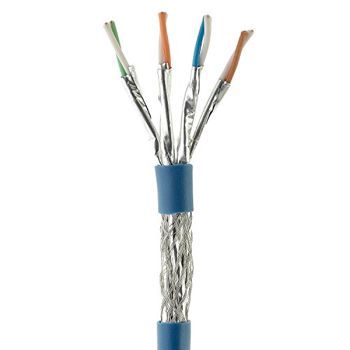Image of InstallerParts (200 Pack Ethernet Cable CAT6 Cable Shielded (SSTP /SFTP) Booted 1 FT - Blue - Professional Series - 10Gigabit /Sec Network /High Speed Internet Cable, 550MHZ