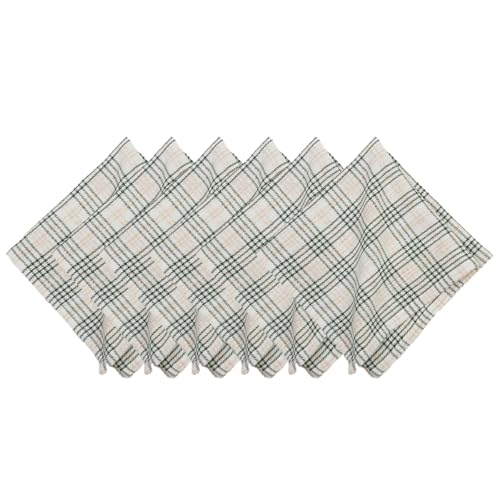 Set de 6 Servilletas de Tela Algodón 18x18 Pulg Verde miniatura 1