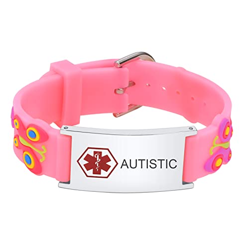 Personalized Medical Id Bracelet - Silicone Id Wristband With Medical Alert Badge For Women Kids Cute In Case Of Emergency Bracelets(5.1''-6.5'') #TOP13