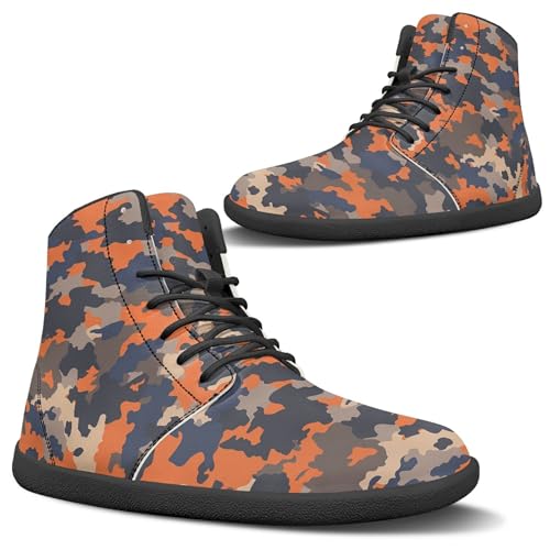 Image of Fashion Print Womens Mens High Top Barefoot Sneakers Flat Shoes