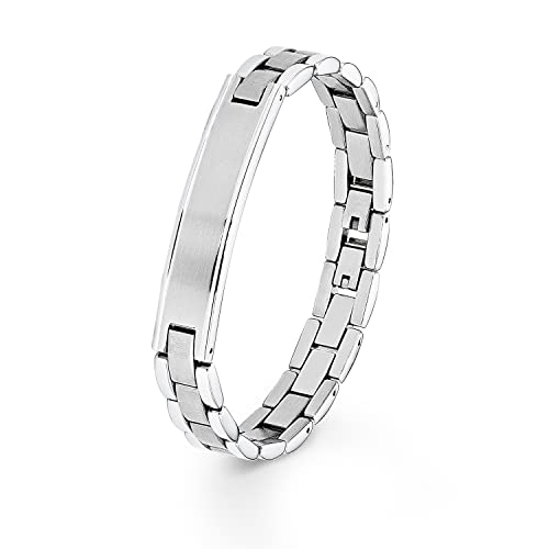 s.Oliver Identarmband Edelstahl Herren Armschmuck, 20+1,5 cm, Silber, Kommt in Schmuck Geschenk Box, 2026005 – Ansicht 2