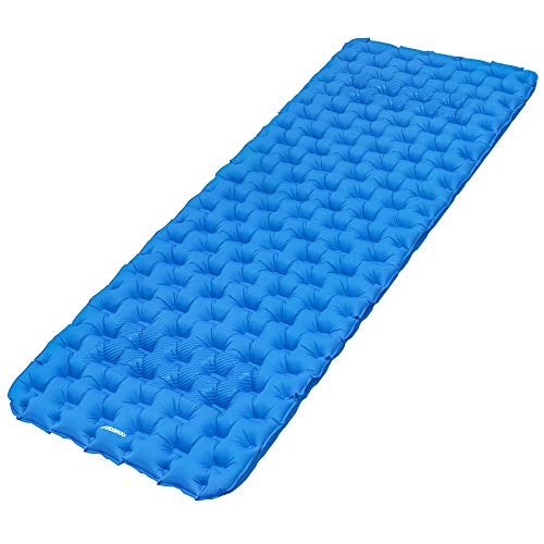 FUNDANGO Matelas isolant large et gonflable ultra léger (194 x 70 x 7 cm) pour la randonnée, le camping, la randonnée | Léger et portable Matelas gonflable compact, étanche Cover
