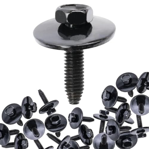Hodoya Professional Automotive Fasteners in Bulk – 100PCS M6-1.0 x 25mm Hex Head SEMS Bolts with Integrated Washer – Compatible with GM 11503982, 11504493, 11609989