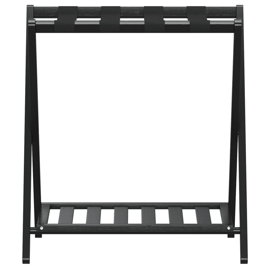 vidaXL Porte-Bagages Noir 68x38x58 cm Bambou, Porte-valises, Porte Bagage, Planche à Bagages, Porte-Bagages Pliant, Porte-Bagages pour Chambre d'amis