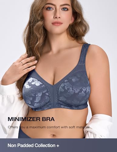 Image of Wingslove Women's Minimizer Bras Full Coverage Wirefree Comfort Plus Size Bra Large Bust Non Padded