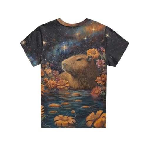 Image of Xhuibop Kids Tshirts Girls Boys 3-16 Years Summer Clothes for Teens Loose Fitting Tops
