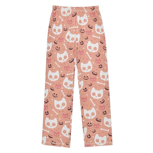 Boys' Pants Cat Skull Bone Long Bottoms Jogger Pants Elastic Waist Trousers with Pockets S-XL