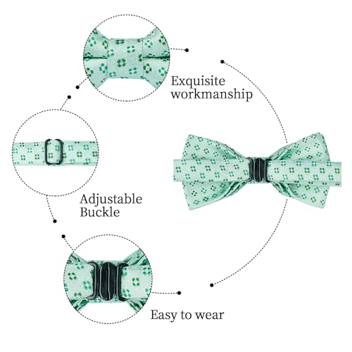 Image of HISDERN Bow Ties for Boys Pre Tied Toddler Bow Tie Adjustable Kids Bowties Clip On Fun Patterned Bowties for Wedding Party