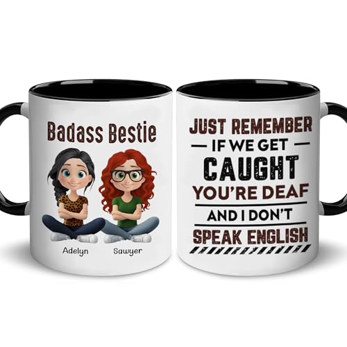 Personalized Badass Bestie Mug Funny Best Friend Coffee Mug, Custom...