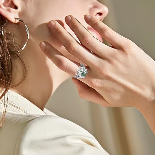 Moss Agate Rings for Women Promise Engagement Rings Jewelry Gifts for Women2