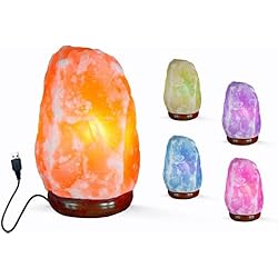 Lamparas De Sal Rosa Del Himalaya HIMALAYAN SALT ® Lámpara de sal rosa de la himalaya AUTÉNTICA certificada varios tamaños y formas en bruto fuego bola corazón pirámide led USB (USB bruto)