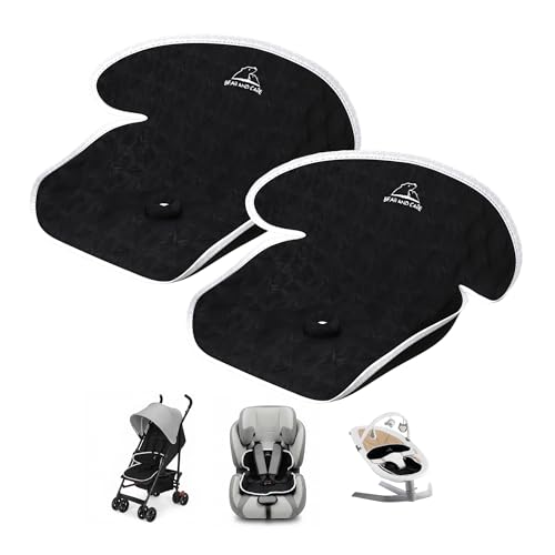 Image of Bear and Care - Piddle Pads - Strollers, Bouncers & Car Seat Pad, Waterproof & Machine-Washable Cover on Car Potty for Toddler Toilet Training (Black, Pack of 2)