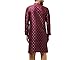 Sojanya (Since 1958 Men'S Silk Blend Wine Printed Only Long Kurta, Size 40