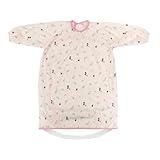 [Little Dimsum] お食事エプロン 長袖離乳食エプロン 一体型よだれかけ ベビーとハイチェア用 保育園 子供 赤ちゃん 防水 汚いにくい 洗いやすいと乾きやすい（小さい花）