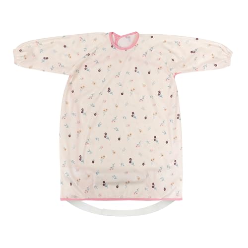 Little Dimsum Baberos Bebe Impermeables, Babero con Mangas Largas, Babero de silla alta para niños Ajustable 6 Meses a 3 Años(Flor)