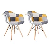 Material: Polsterung mit mehreren Mustern aus handgenähter Webwolle. Beine aus Massivholz mit strapazierfähigem Material für längere Haltbarkeit, rutschfester Gummiunterseite zum Schutz des Bodens vor Kratzern