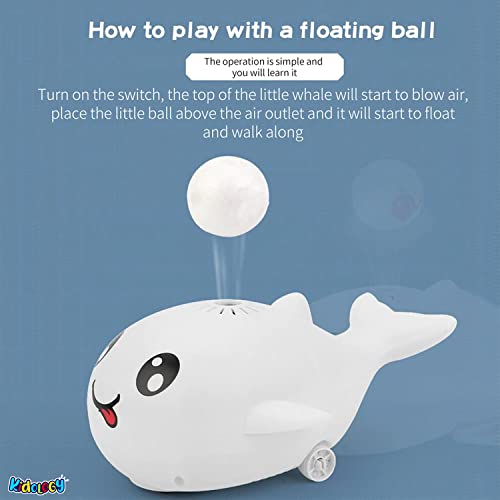 Image of KIDOLOGY Floating Balls Little Whale Toy, Electric Air Blowing Floating Ball Toys, Unique Birthday Party Gifts for Boys, Girls, Kids, Children Aged 3+ (White)