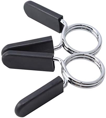 LANWF 2 Pcs Barbell Spring Collar Clips Barbell Dumbbell Lock Clamp Spring Collar Clip For Gym Weight Lifting Yoga,25mm