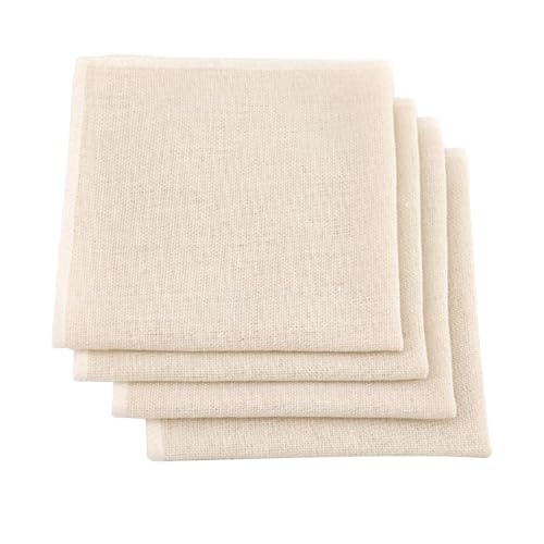 4 piezas de estamina alimentaria de algodón sin blanquear, 50 x 50 cm gasa alimentaria ultra fina lavable, paño de queso, anticalor, para filtrar jugo, té, especias