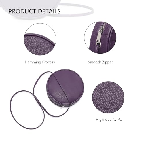 Image of Circle Crossbody Bag for Women NYLON Circle Purse with Zipper Adjustable Knot Shoulder Straps
